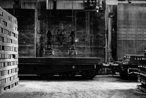Industrie Halle mit eigenen Transport Waggons für Zug