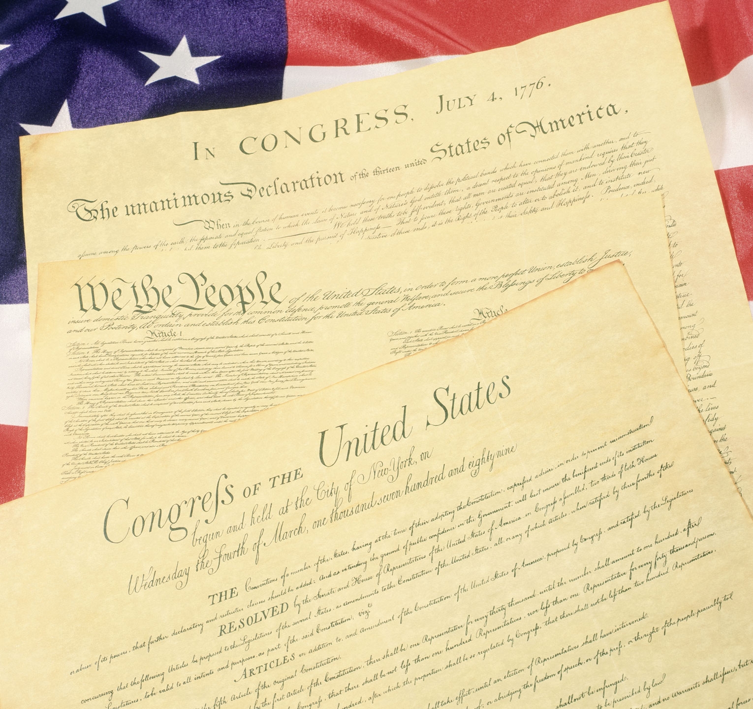 drei verschiedenen US Verfassungen