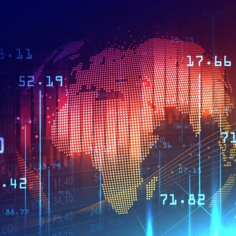 Darstellung der Welthalbkugel mit Ziffern.