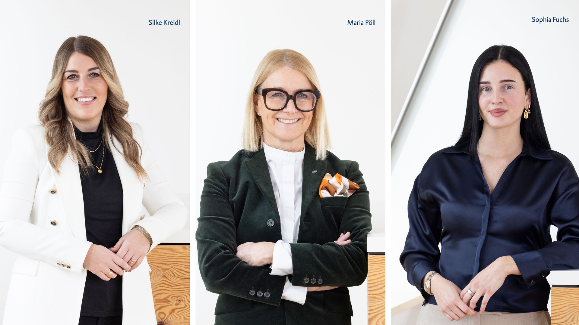 Fotocollage mit Silke Kreidl, Maria Pöll und Sophia Fuchs