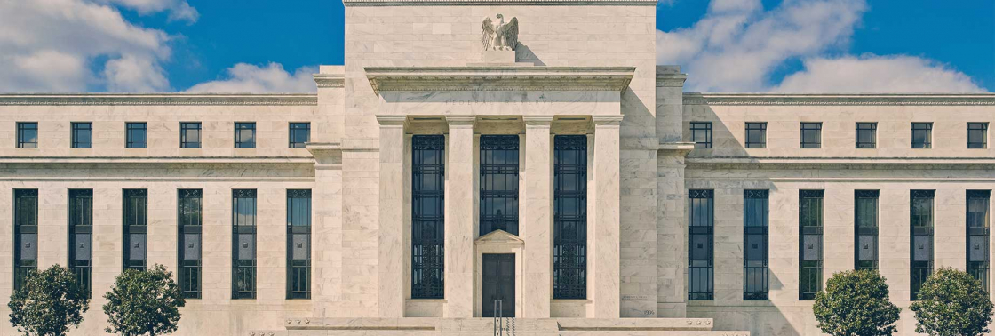 Außenansicht von der US-Notenbank Federal Reserve